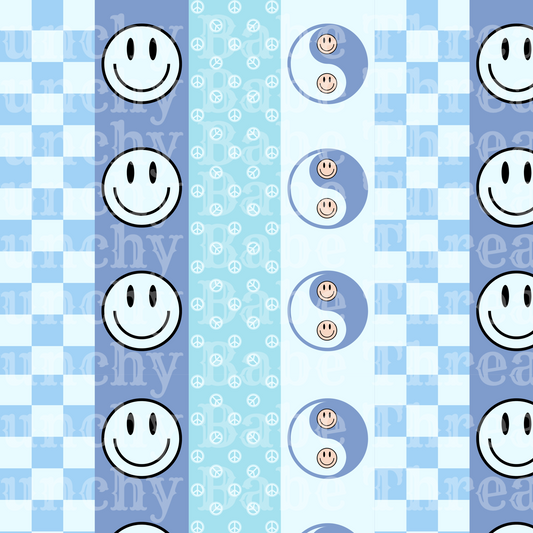 Blue Smiley Stripes Handmade Clothes