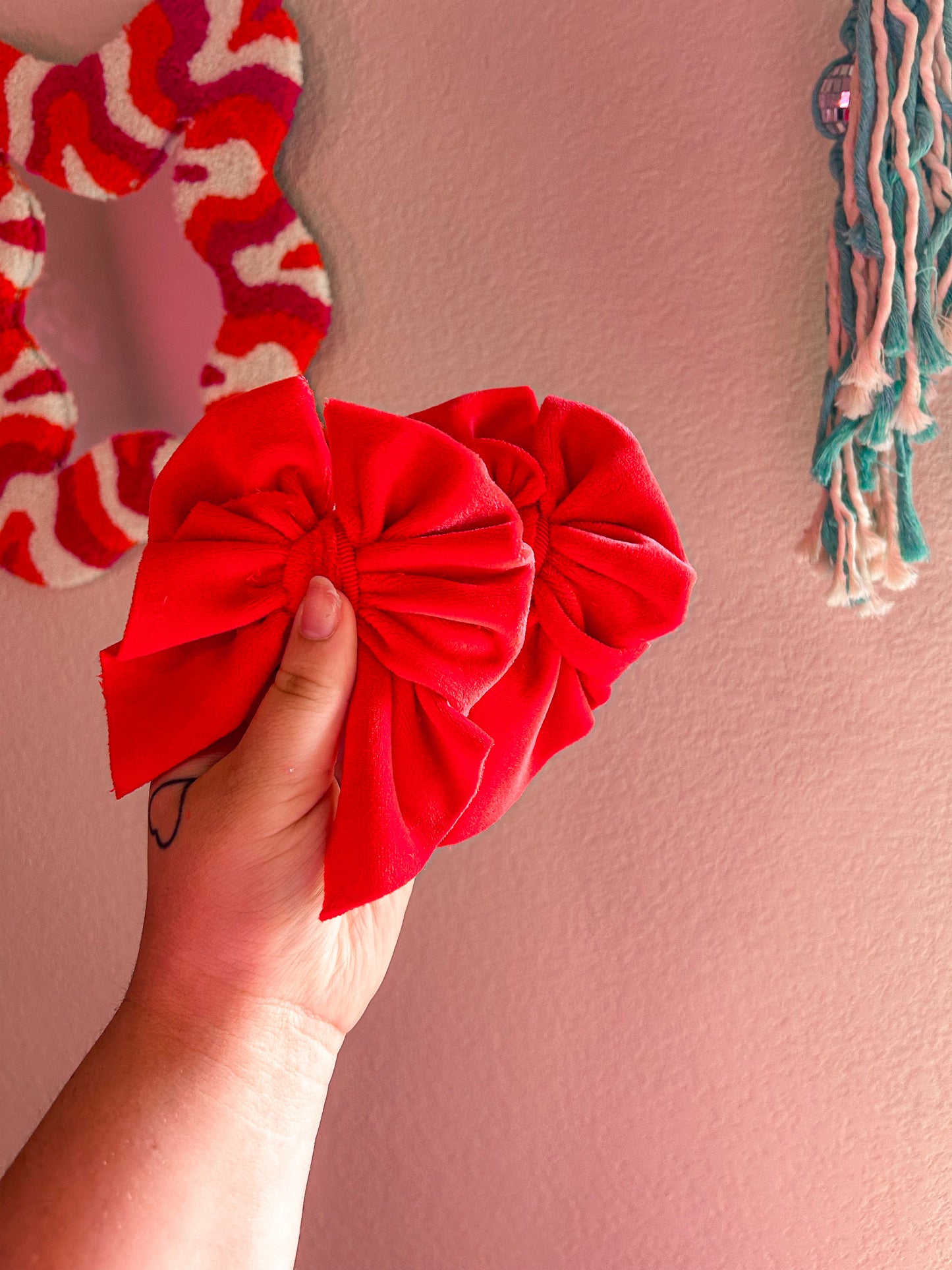 Cherry Red Plushy Bow