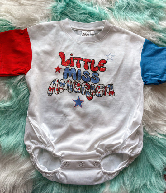 Bows Little Miss America Kids Graphic