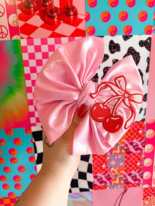 Cherry Pink Patch Bow