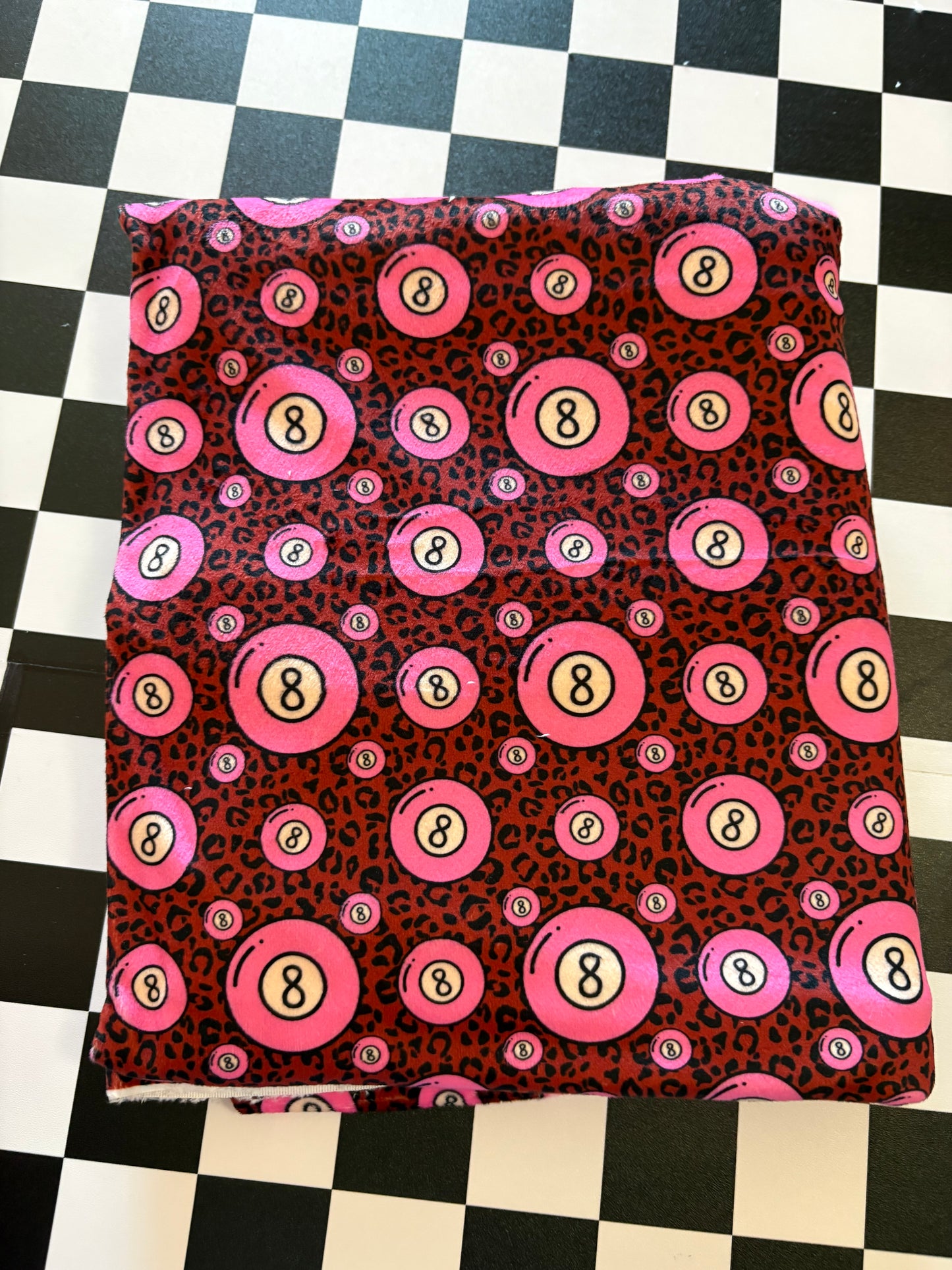 Pink 8 Ball Leopard Bow