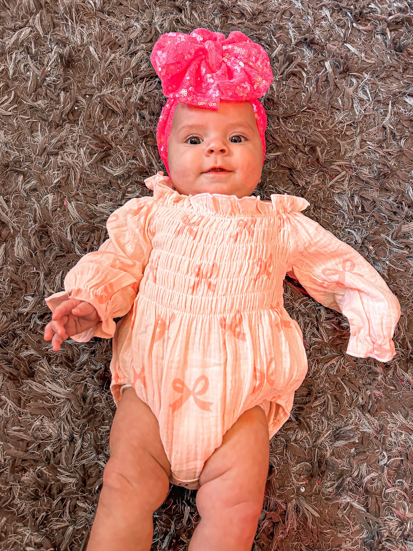 Neon Pink Sequin Bow