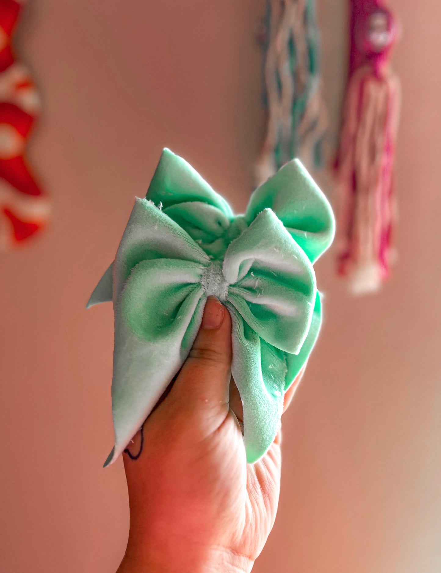 Mint Plushy Bow