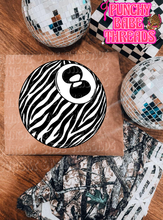 Zebra 8 Ball Adult Graphic