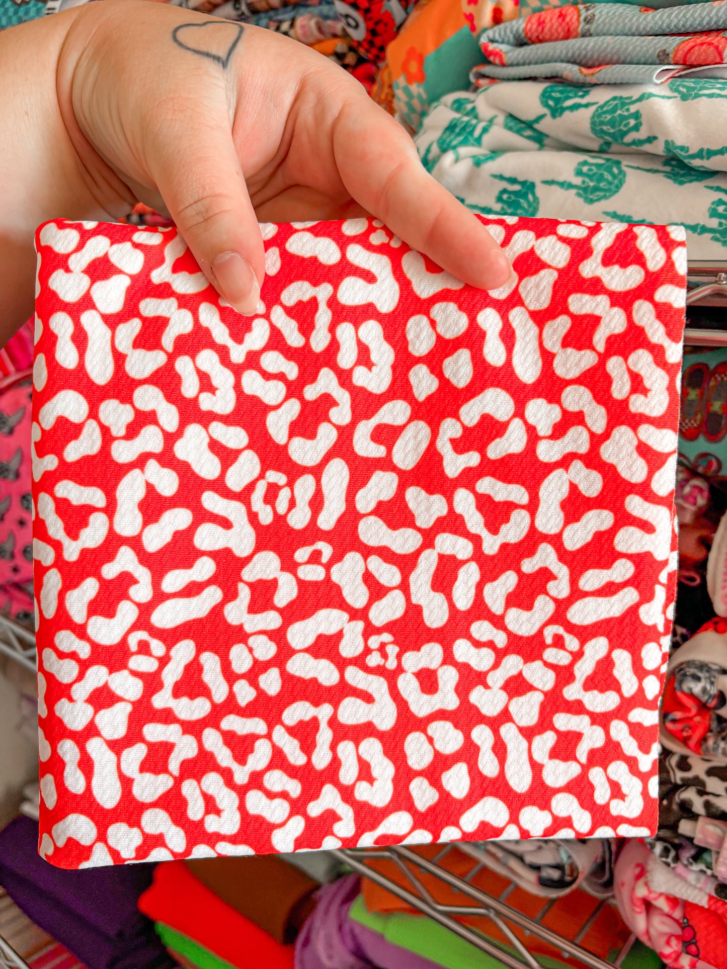 Red/White Leopard Bow