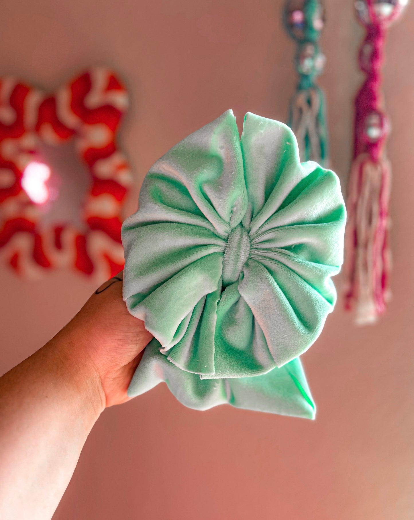 Mint Plushy Bow