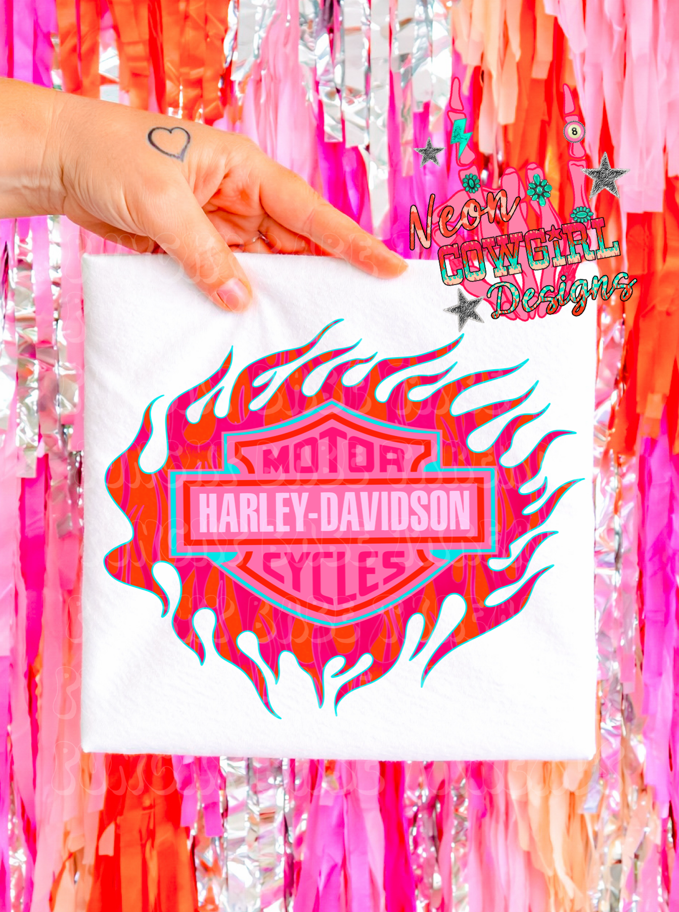 Harley Flames Adult Graphic