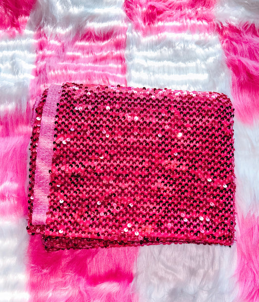 Dark Pink Sequin Velvet Bow