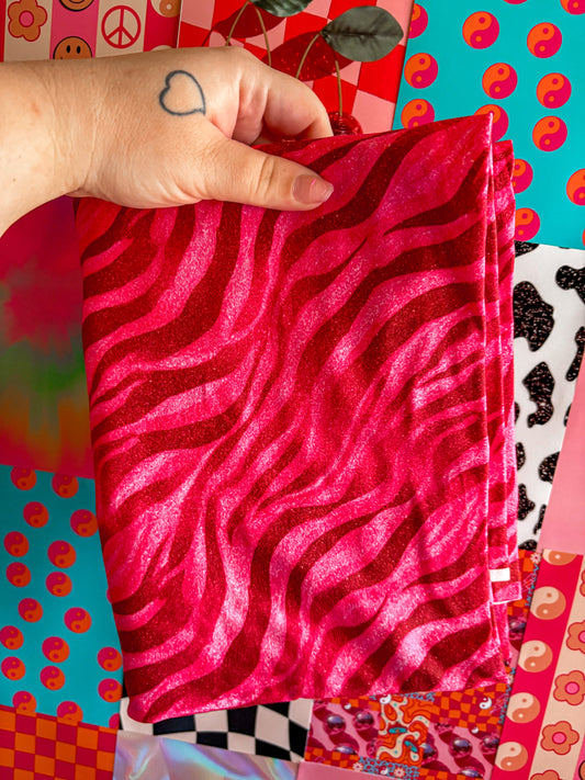 Red Pink Zebra Handmade