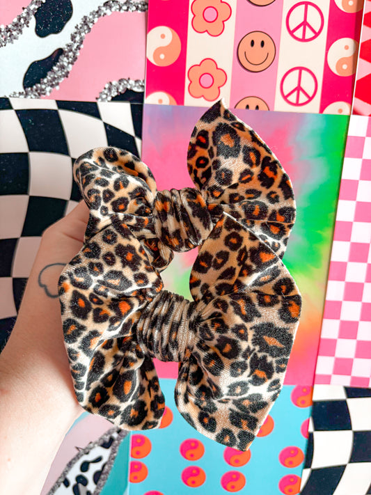 Cheetah Velvet Bow