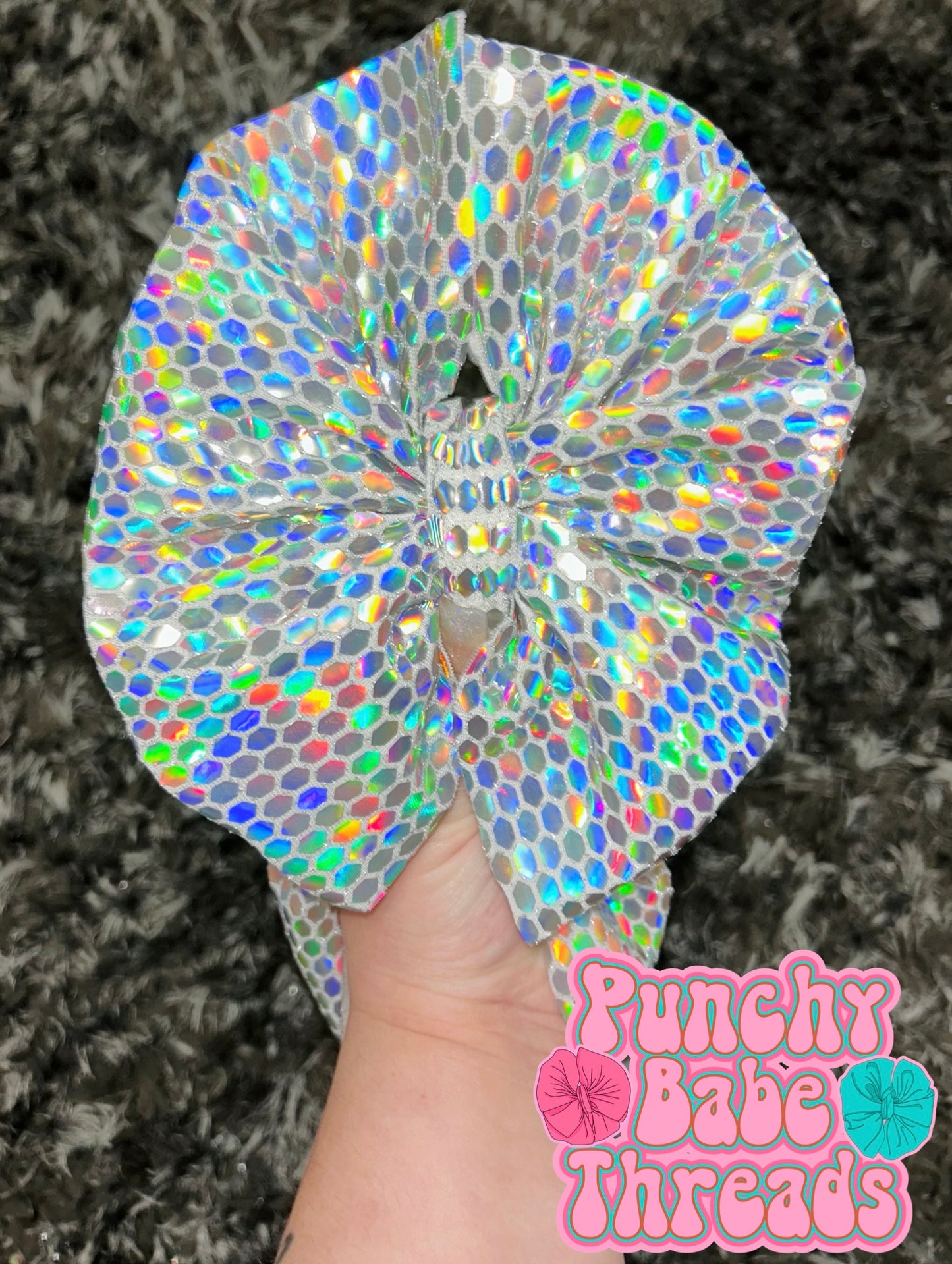 White Silver Sequin Bow