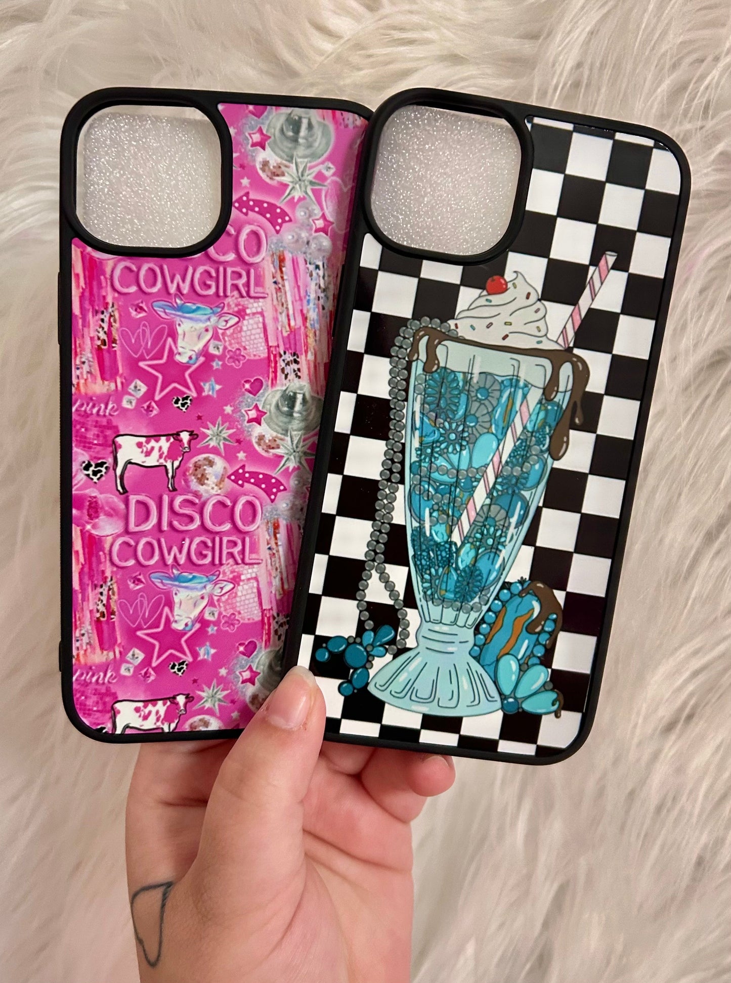 Checkered Milkshake Phone Case