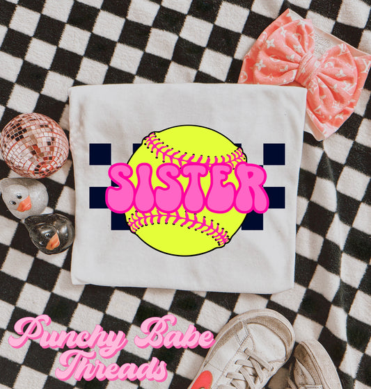 Softball Sister Kids Tee/Romper