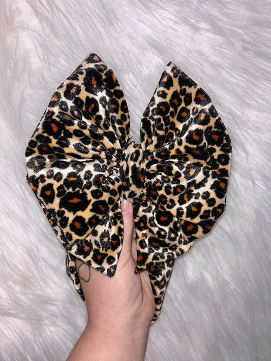 Cheetah Velvet Bow