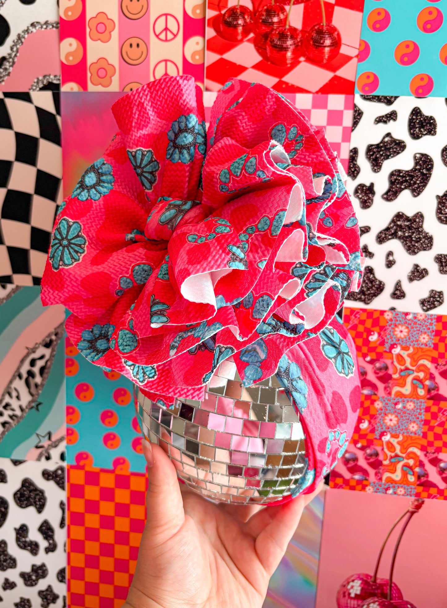 Pink Cow Jewels Bow