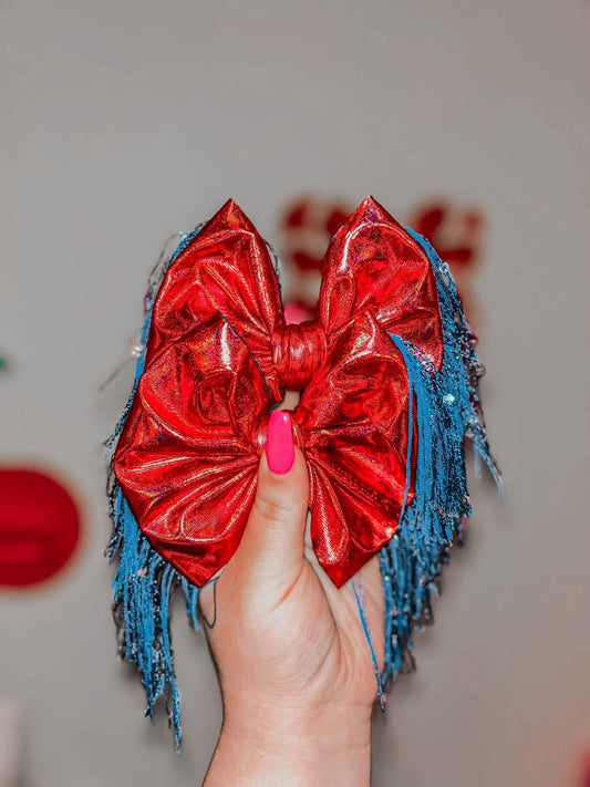 Red Holo Blue Fringe Piggies