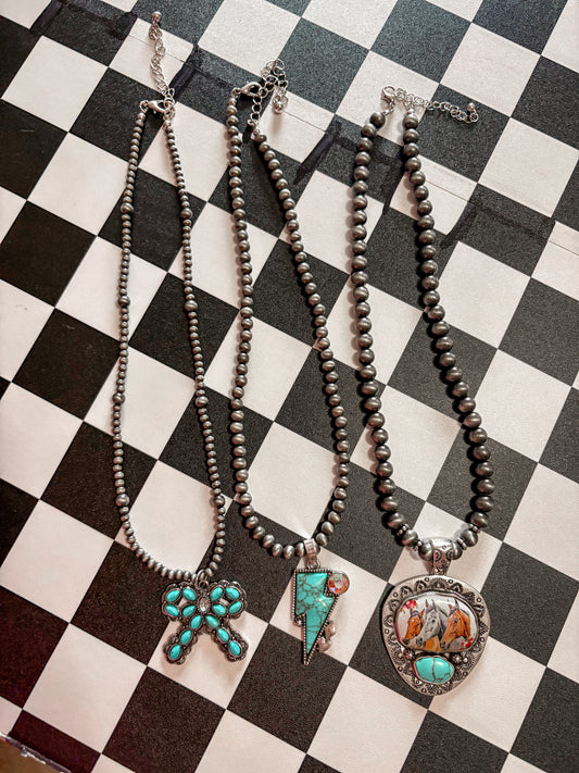 Western Horse Pendant Necklace