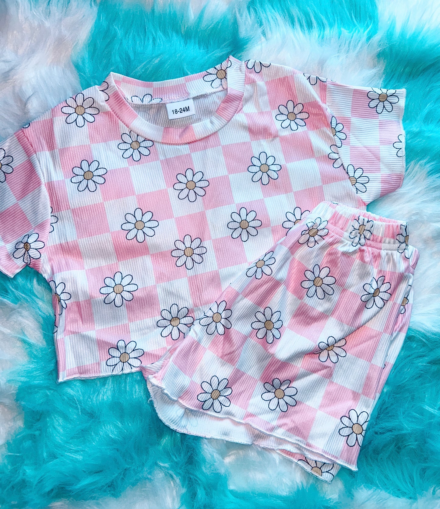 Floral Pink Checkered