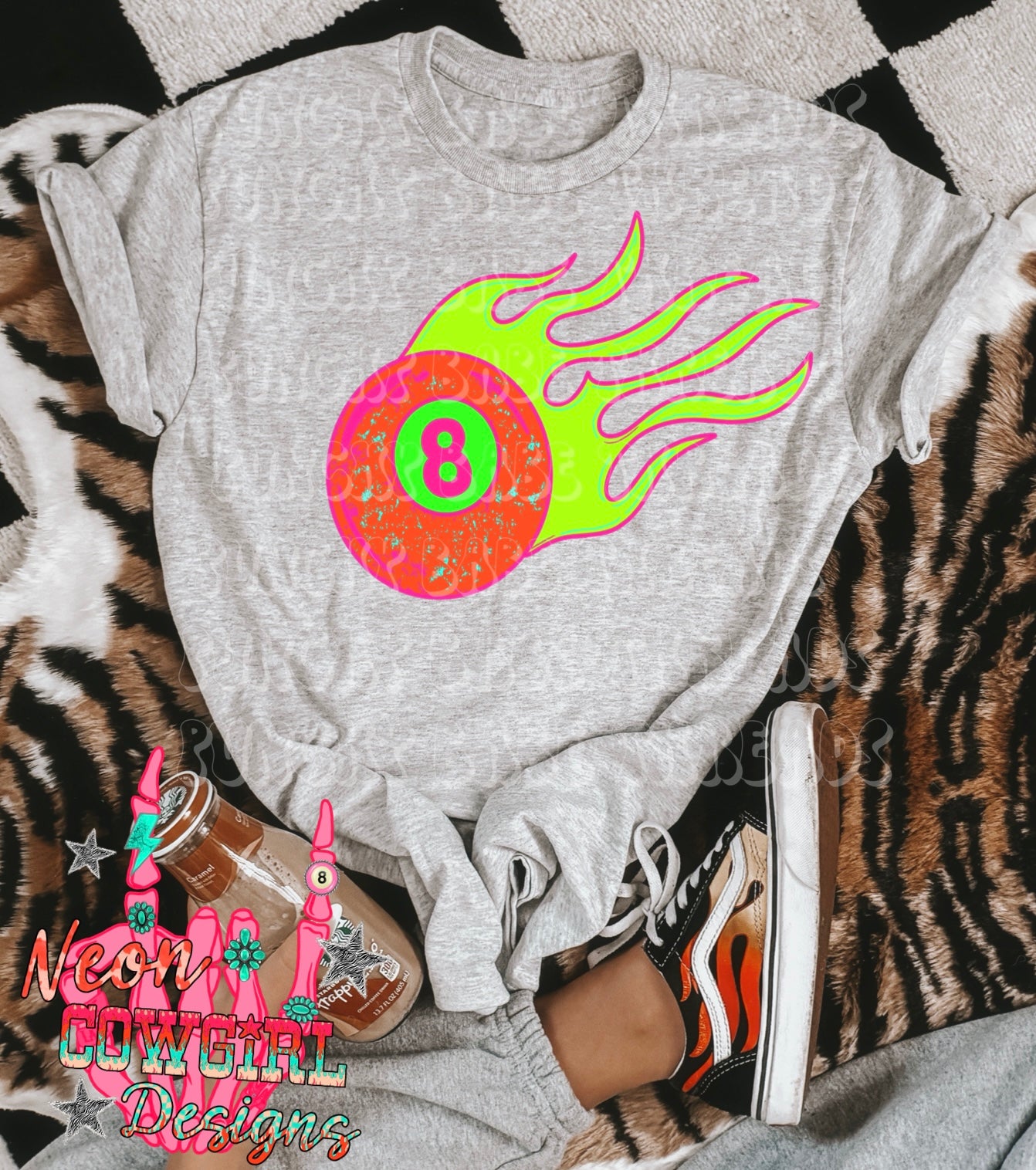 8 ball neon Kids Graphic