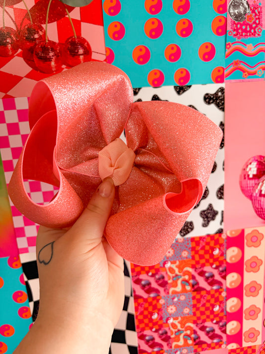 6/7in rose gold bow clip