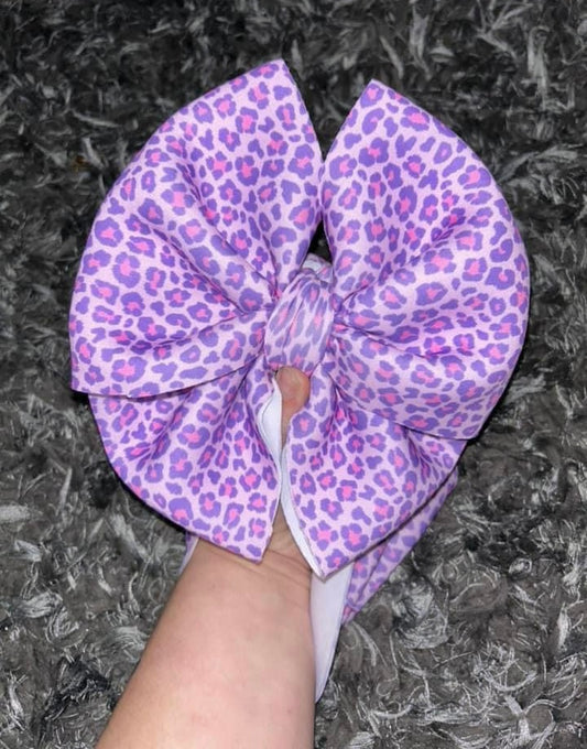 Purple Cheetah Bow