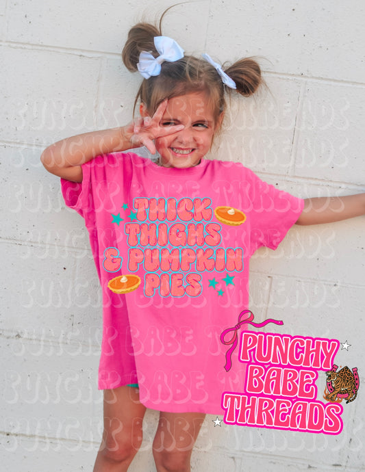 Thick Thighs Pumpkin Pies Kids Graphic