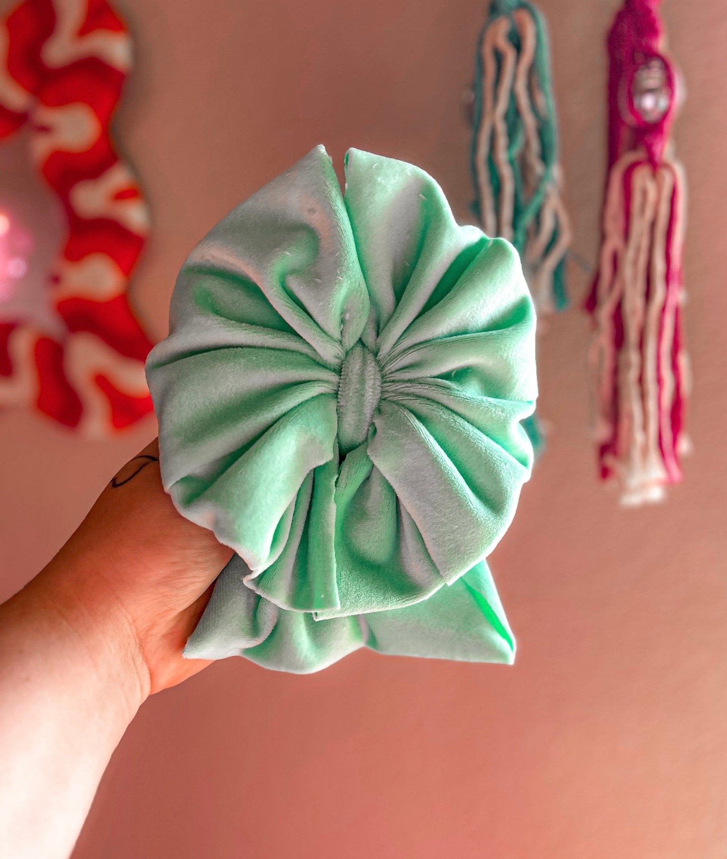 Mint Plushy Bow