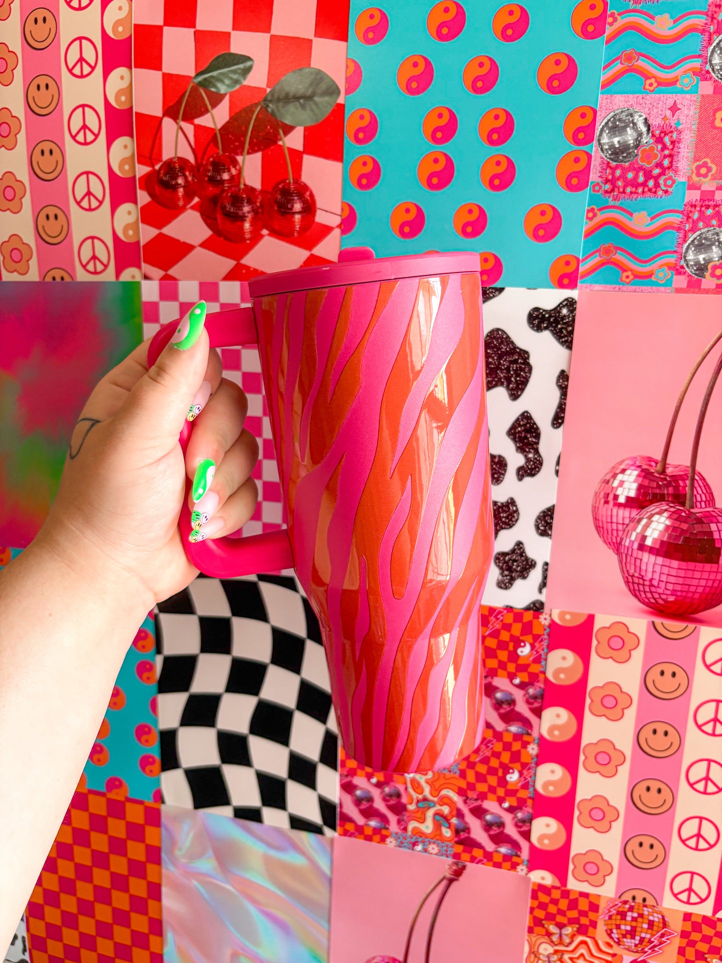 Pink/Red Zebra Emy 30oz Tumbler