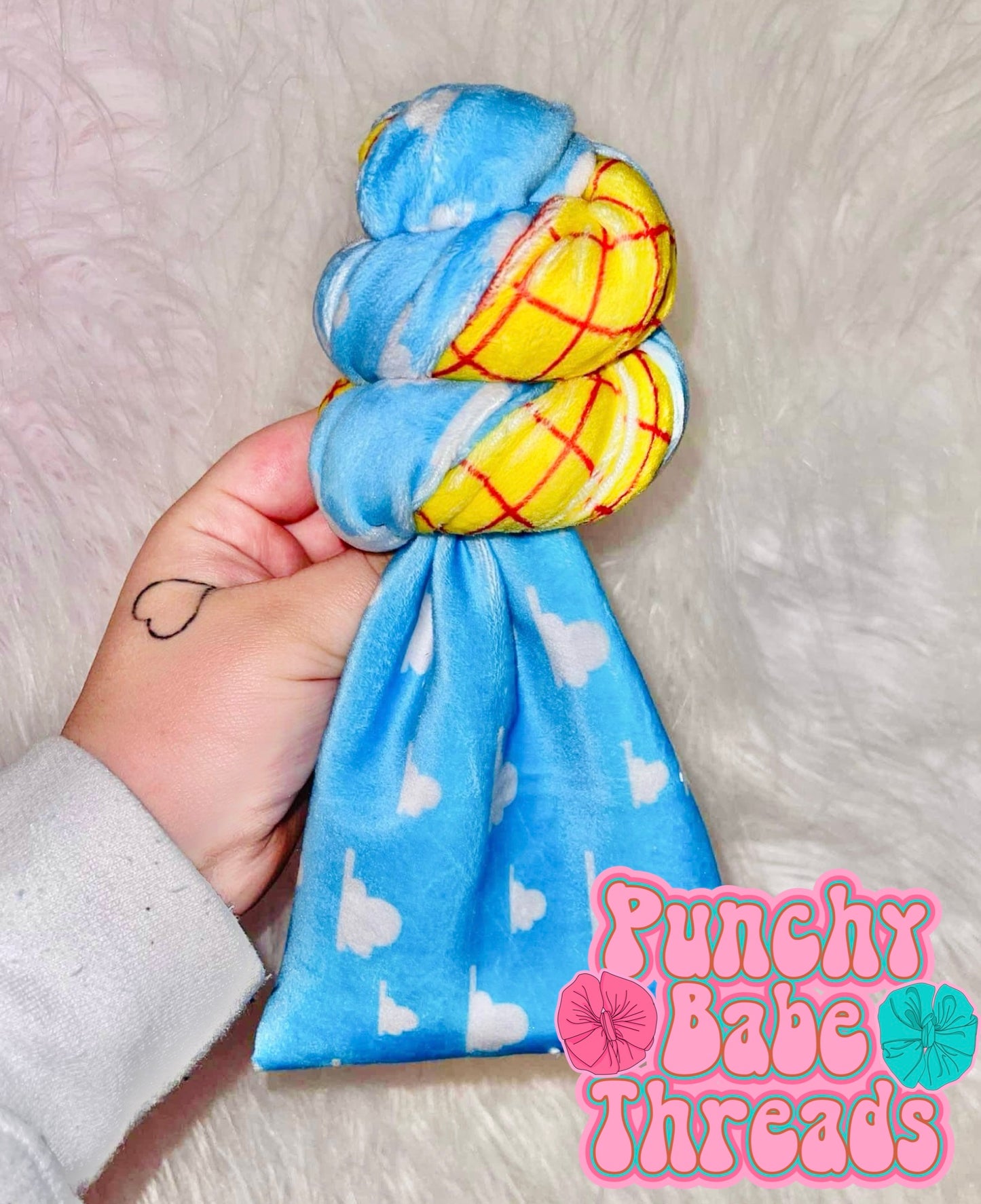 Clouds Plaid Bow