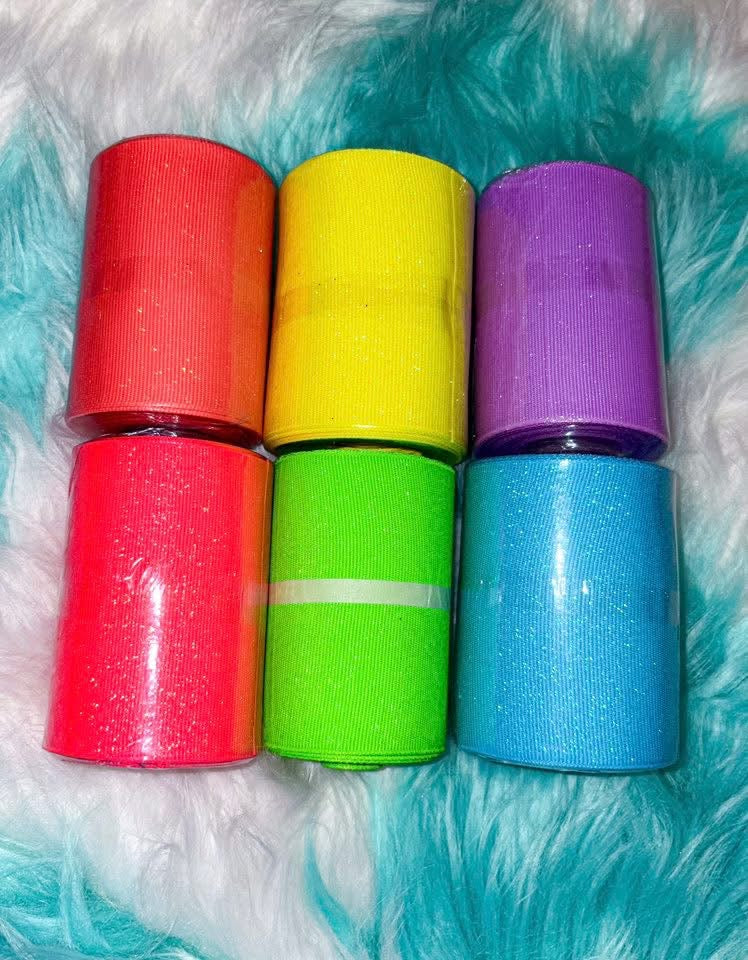 6 Bow Ribbon Rainbow Box Clips/Nylon