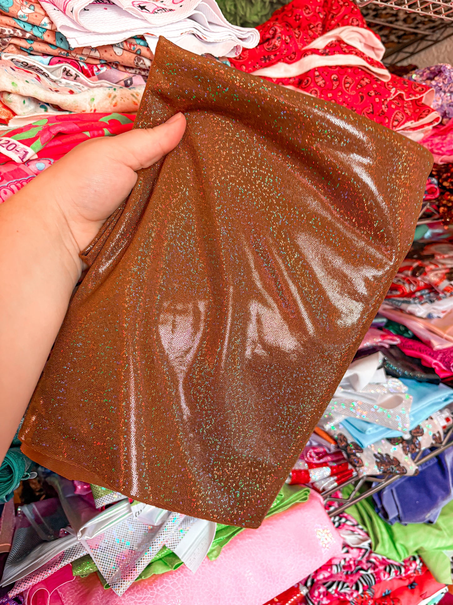 Brown shimmer bow