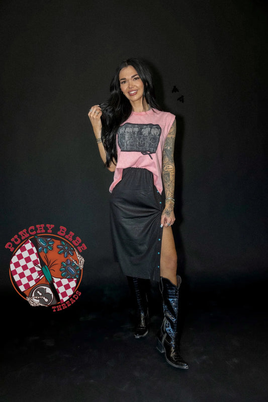 Black Midnight Split Skirt