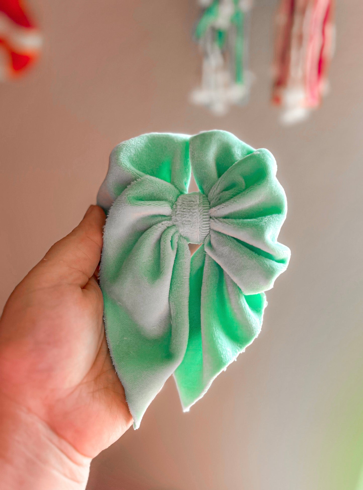 Mint Plushy Bow