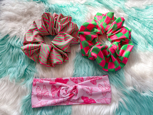 Mystery Prints Satin Scrunchie