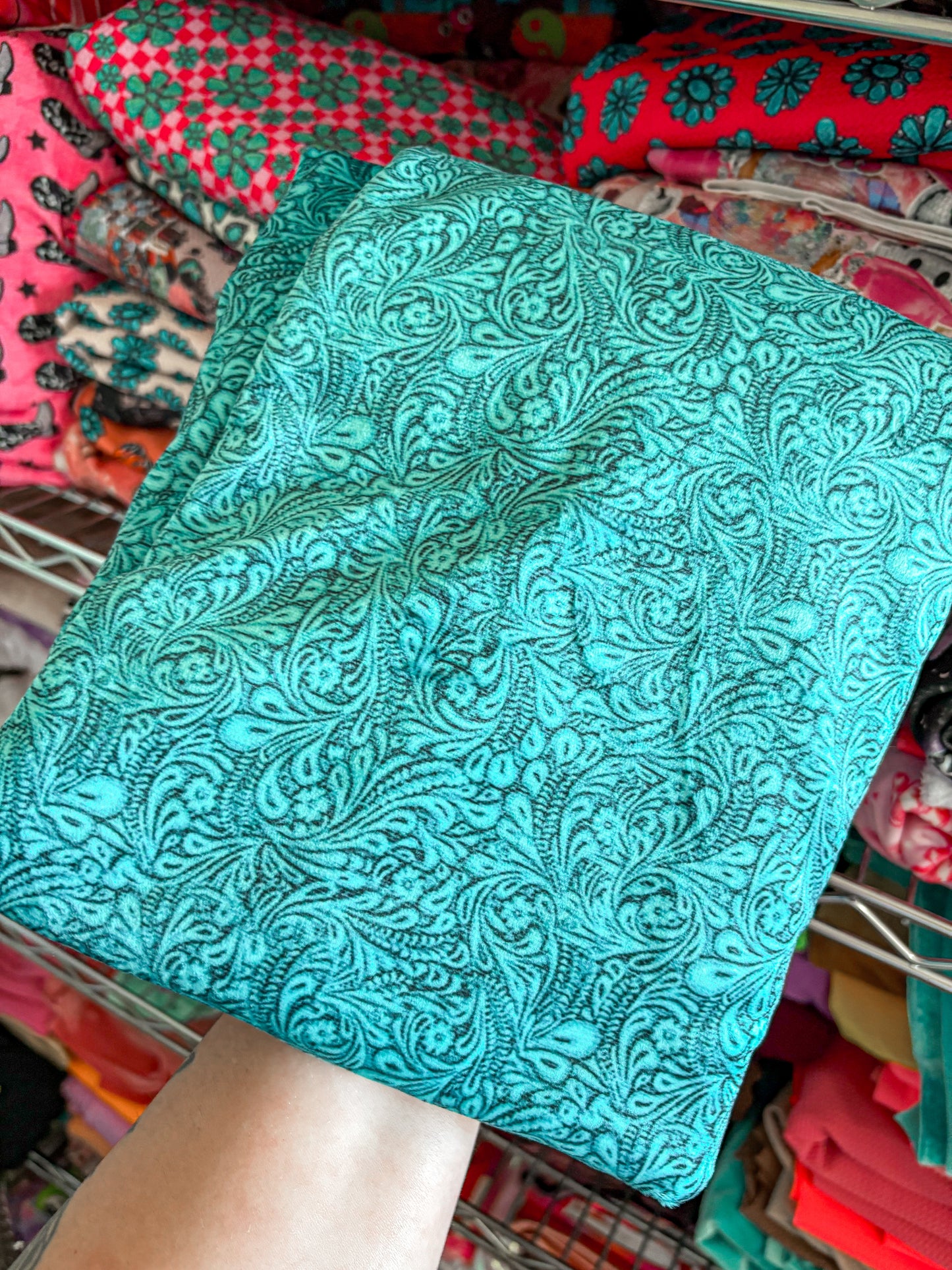 Turquoise Tooled Bow