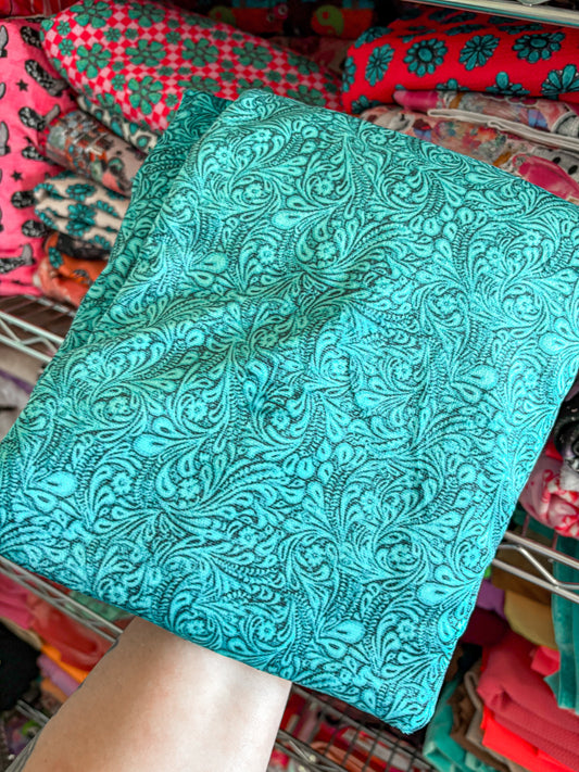 Turquoise Tooled Bow