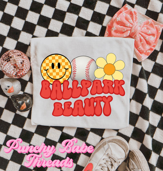 Ballpark Beauty Kids Tee/Romper