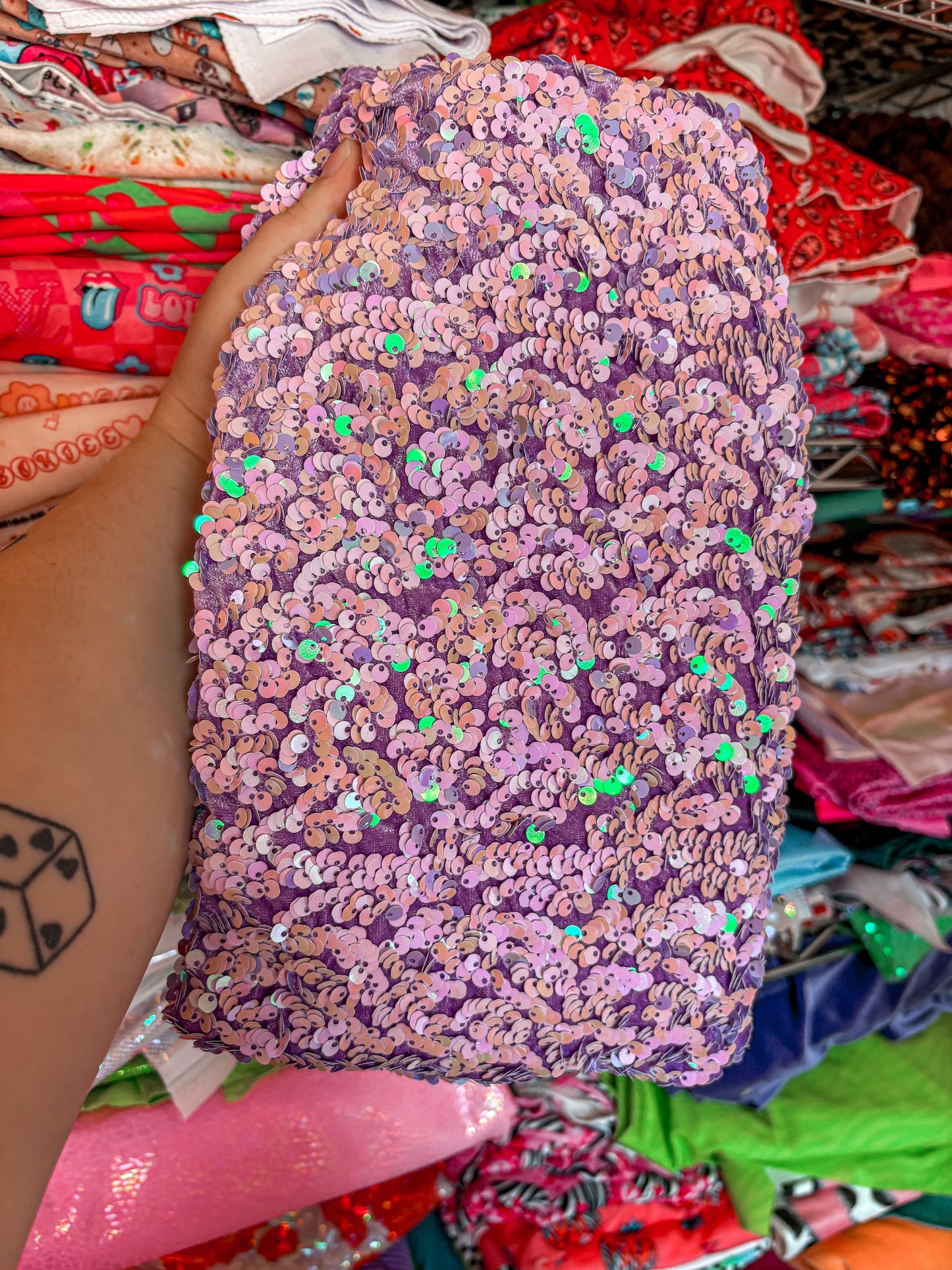 Purple Sequin Velvet bow