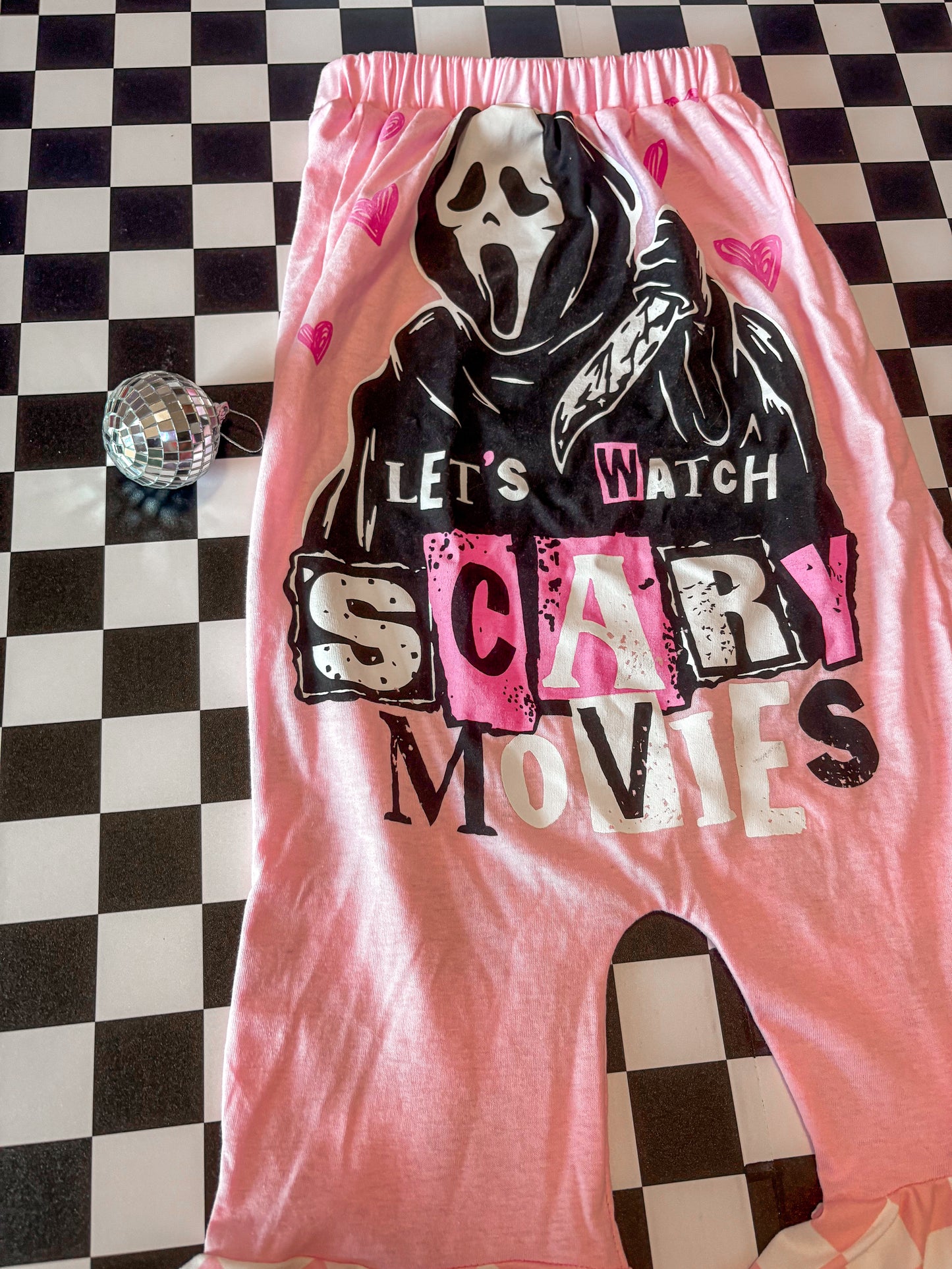 Pink Halloween Upcycle Romper