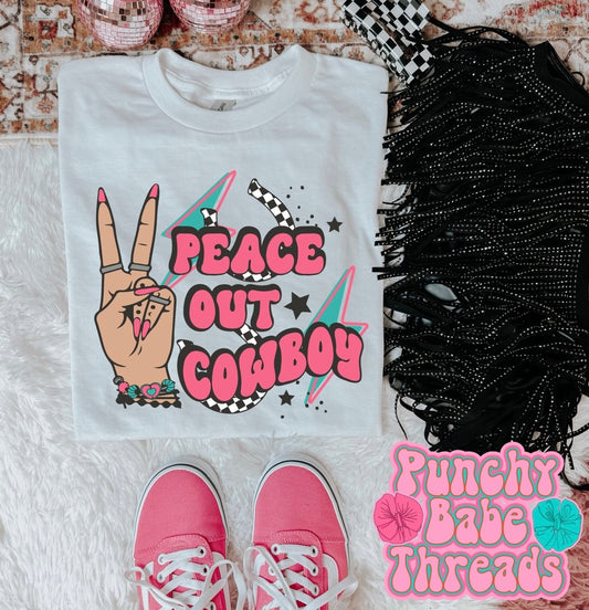 Peace Out Cowboy Adult Tee