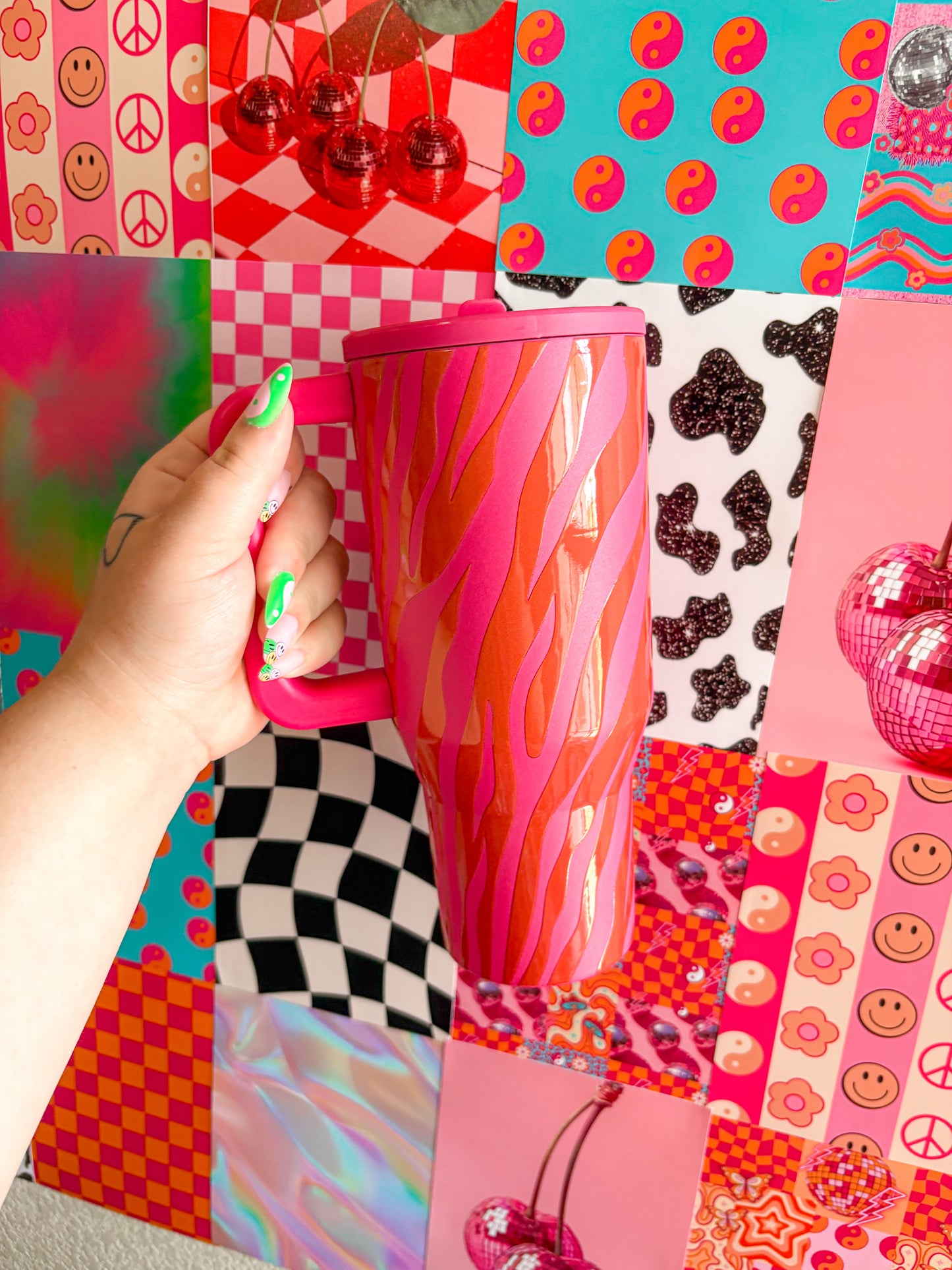 Pink/Red Zebra Emy 30oz Tumbler