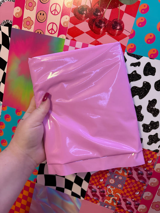 Pinkish Purple Pleather Bow