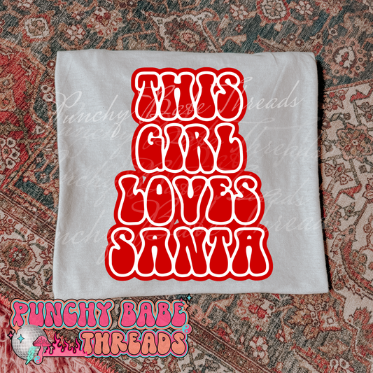 This Girl Loves Santa Kids Graphic