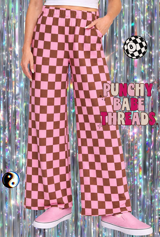 Pink/Brown Wide Leg Pants RTS