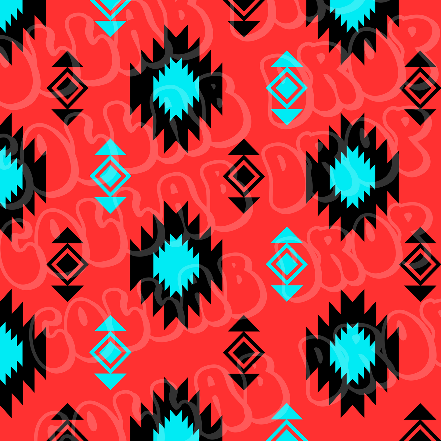 Red Aztec Seamless Digital