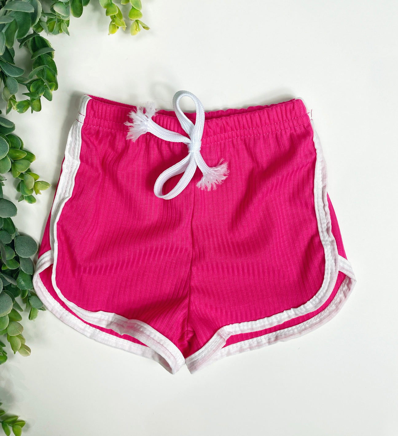 Hot pink track shorts
