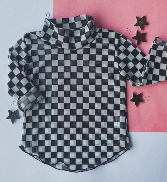 Checkered Mesh Top
